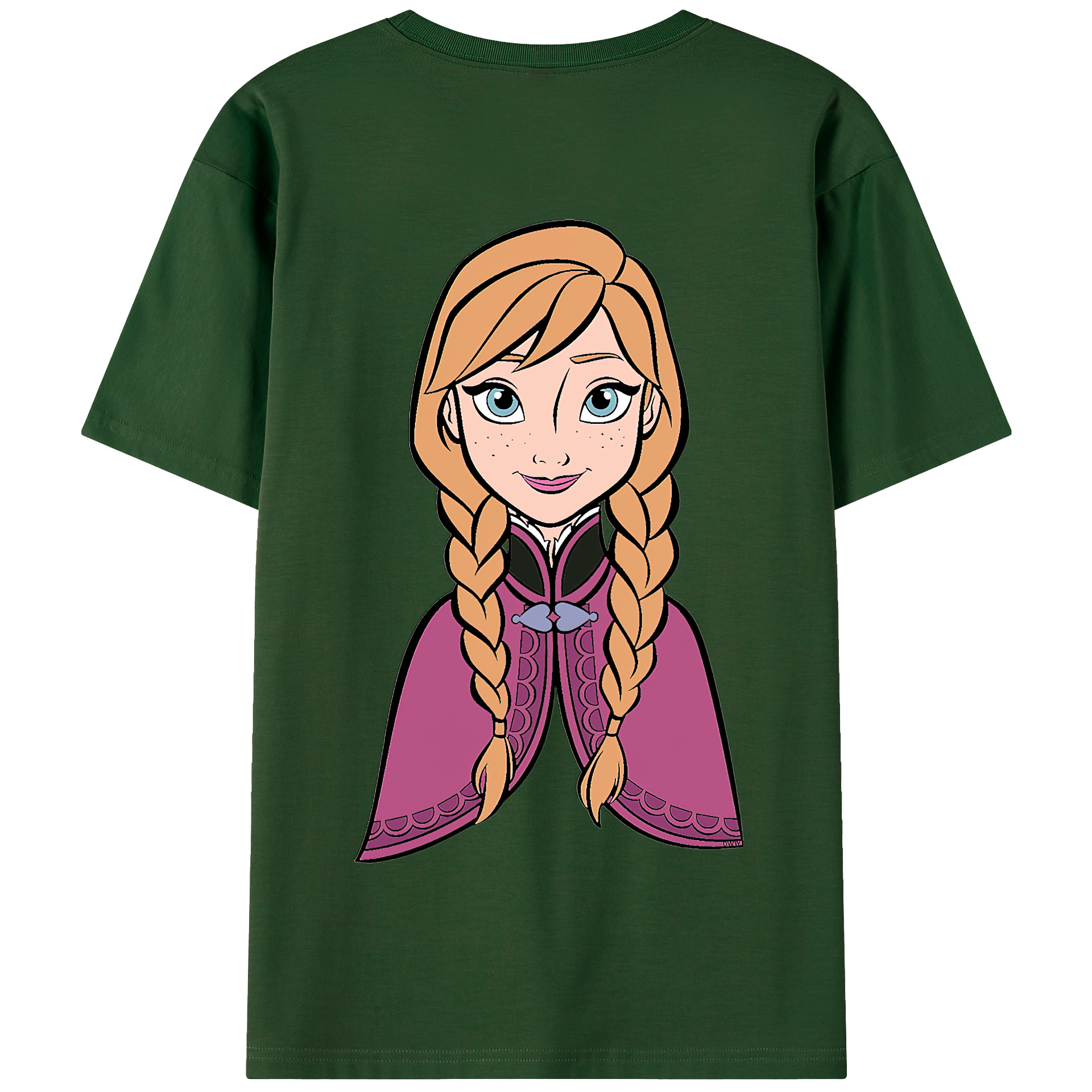 （画像用） アナと雪の女王 アンナ エルサ Frozen Anna Elsa 綿100％半袖Tシャツ（背面プリント）